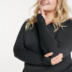 Plus Size FLX Balance Ribbed Crewneck Fitted Tee 6 Plus Size FLX Balance Ribbed Crewneck Fitted Tee -Flx 4867640 ALT2