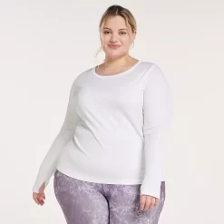 Plus Size FLX Balance Ribbed Crewneck Fitted Tee