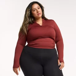 Women's FLX Balance Ribbed Quarter-Zip Mockneck Top