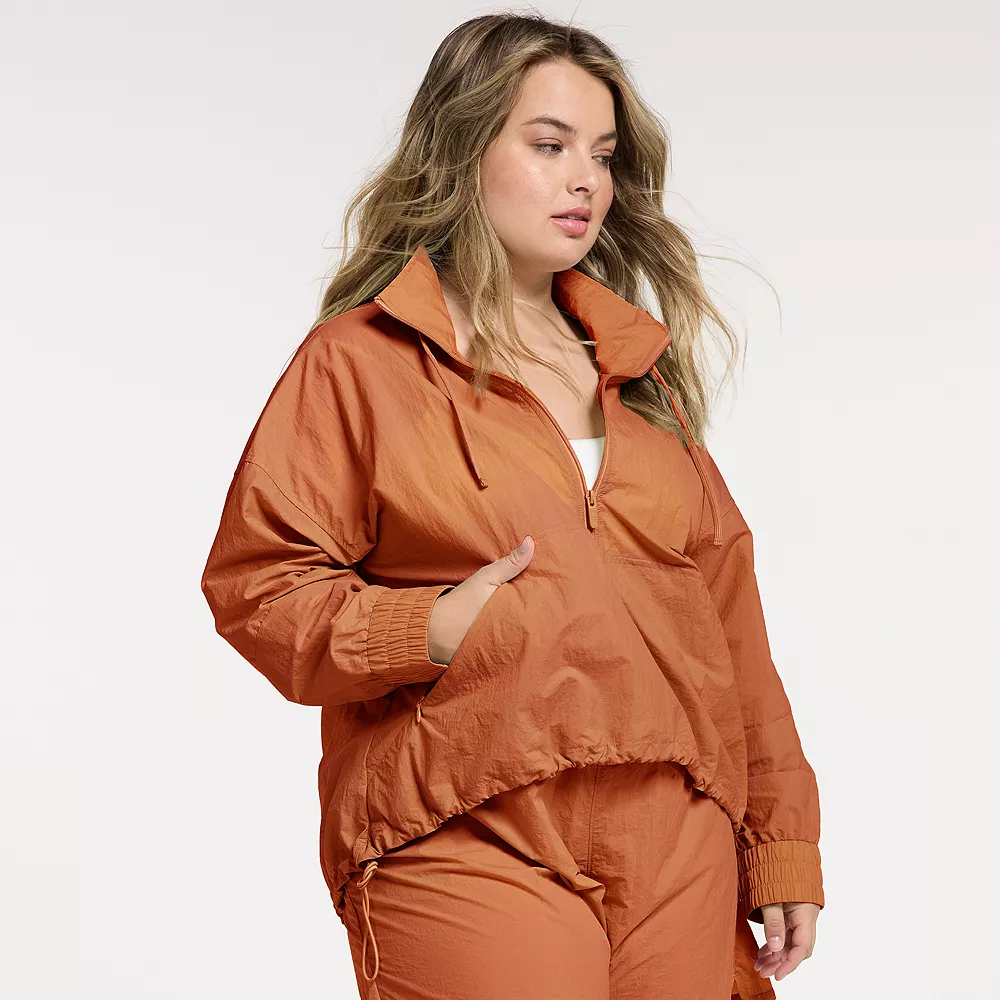 Plus Size FLX Half-Zip Woven Crop Jacket 1 Plus Size FLX Half-Zip Woven Crop Jacket