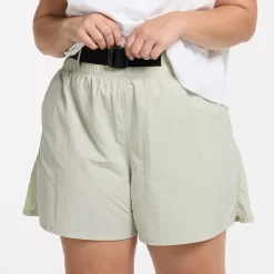 Plus Size FLX Buckle-Front Twill Shorts