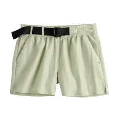 Women's FLX Buckle-Front Twill Woven Shorts 7 Women's FLX Buckle-Front Twill Woven Shorts -Flx 5494540 ALT2
