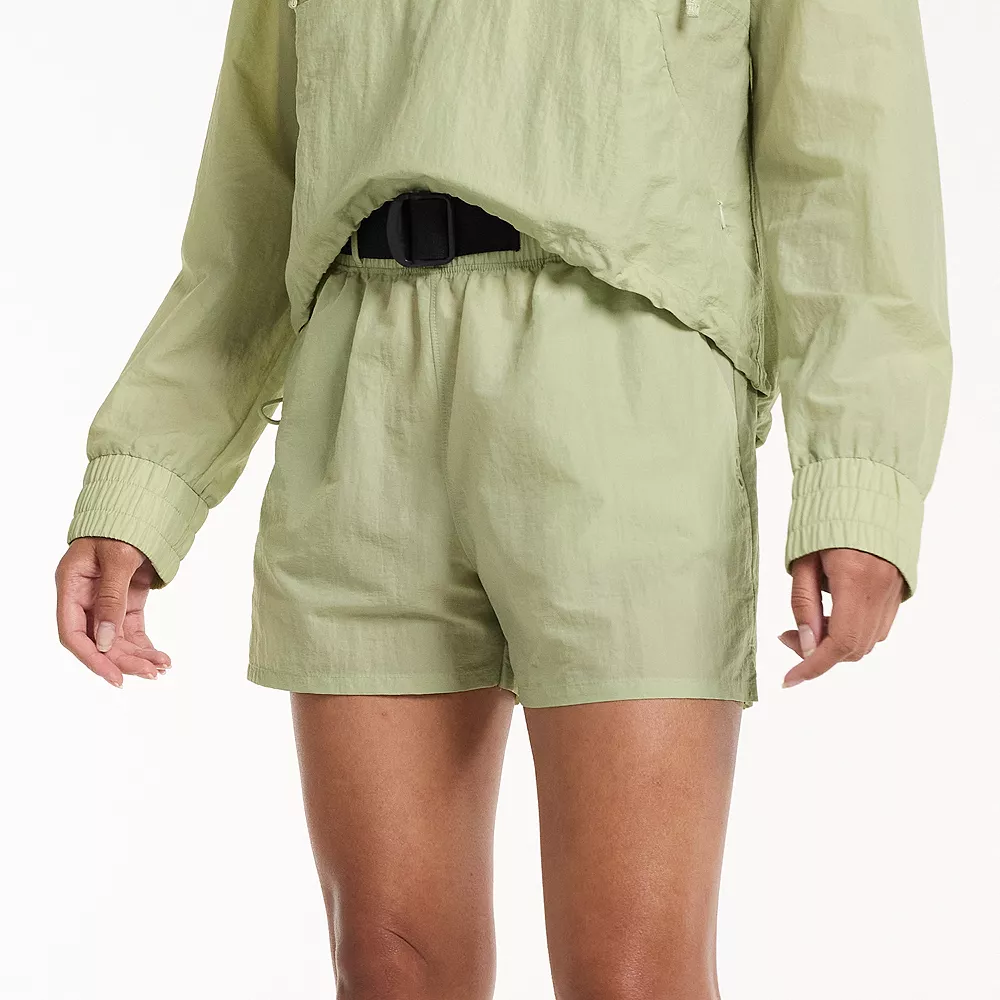 Women's FLX Buckle-Front Twill Woven Shorts 1 Women's FLX Buckle-Front Twill Woven Shorts