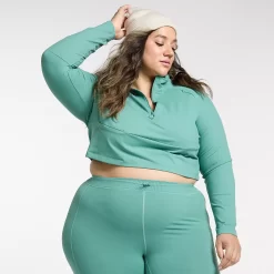 Plus Size FLX Quarter-Zip Crop Mockneck Jacket