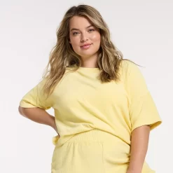 Plus Size FLX Boxy Terry Cloth Top