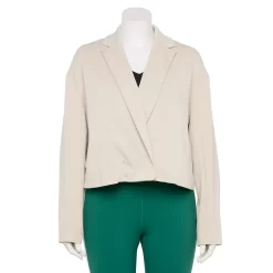 Plus Size FLX Double-Breasted Crop Blazer