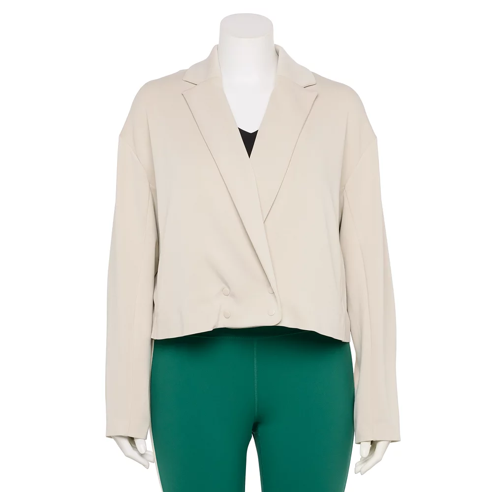 Plus Size FLX Double-Breasted Crop Blazer 1 Plus Size FLX Double-Breasted Crop Blazer