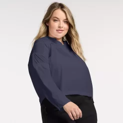 Flx 24 Plus Size FLX Woven Popover Top