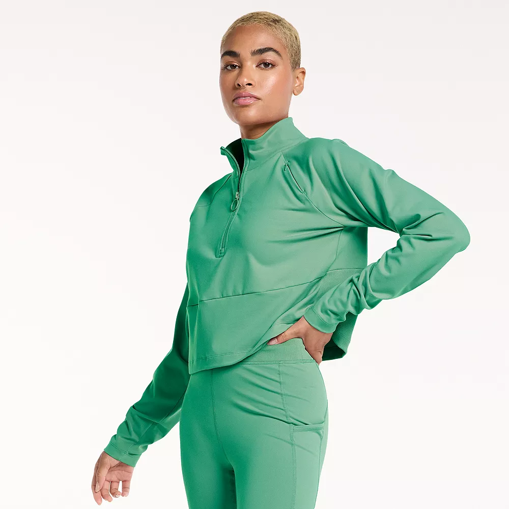 Women's FLX Quarter-Zip Crop Mockneck Jacket 1 Women's FLX Quarter-Zip Crop Mockneck Jacket