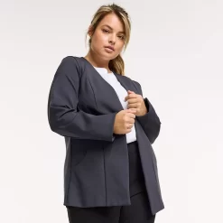 Plus Size FLX Commuter Elevate Open-Front Ponte Blazer
