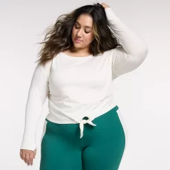 Plus Size FLX Knot-Front Top