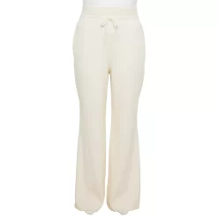 Plus Size FLX Ribbed High-Waisted Flared Sweater Pants