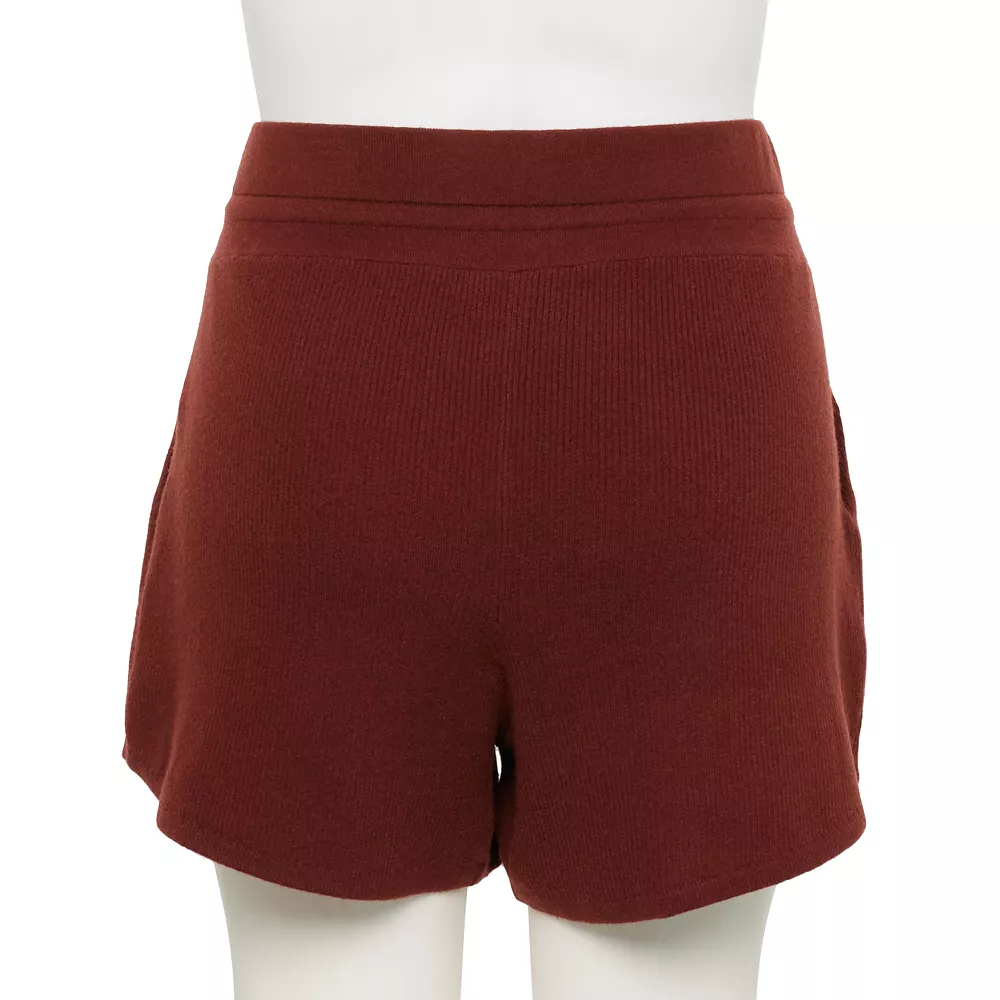 Plus Size FLX Ribbed High-Waisted Sweater Shorts 2 Plus Size FLX Ribbed High-Waisted Sweater Shorts - Image 2