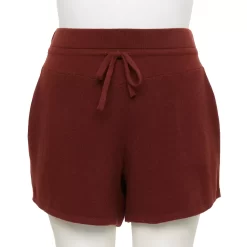 Plus Size FLX Ribbed High-Waisted Sweater Shorts