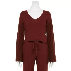 Flx 42 Women's FLX Ribbed Open-Back V-Neck Sweater