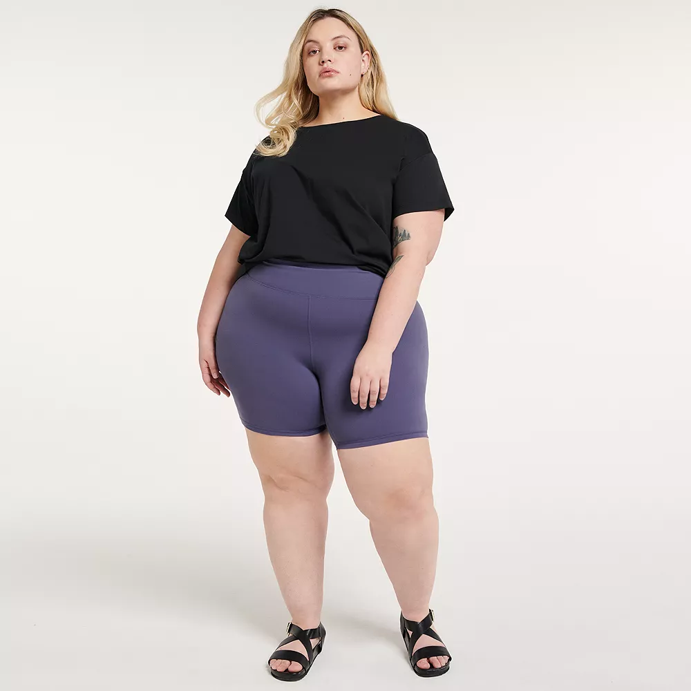 Plus Size FLX Affirmation High-Waisted Bike Shorts 2 Plus Size FLX Affirmation High-Waisted Bike Shorts - Image 2